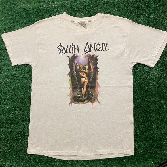 Fruit of the Loom Shirts Vintage Y2k Angel Demon Goth Metal Punk